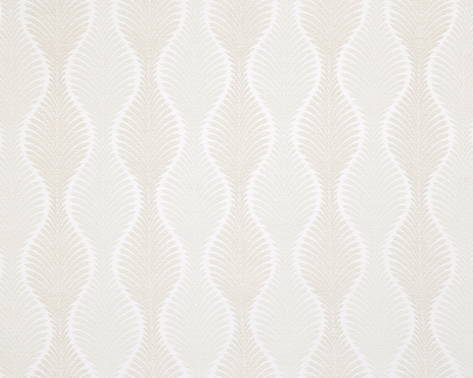 Pale champagne damask fabric with soft woven leaf motif and fine texture