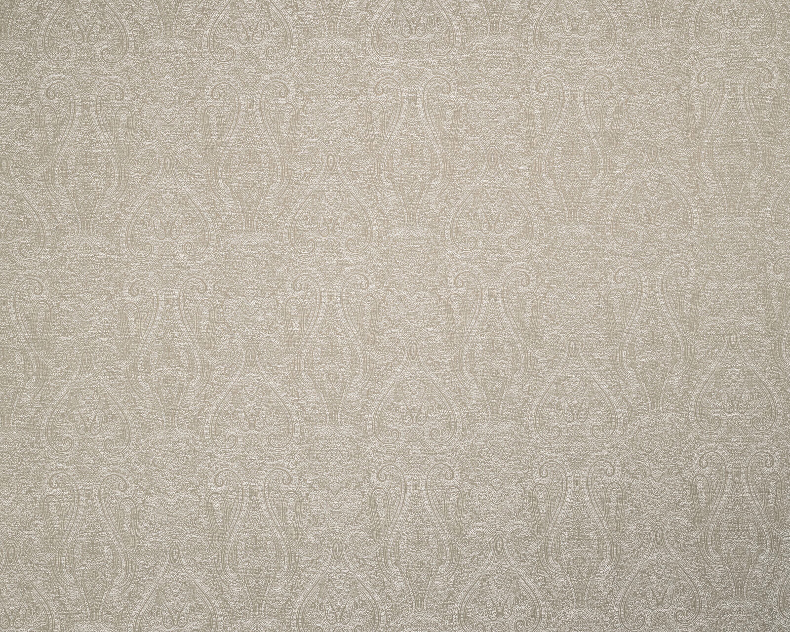 Warm caramel-beige damask fabric with subtle woven teardrop motifs