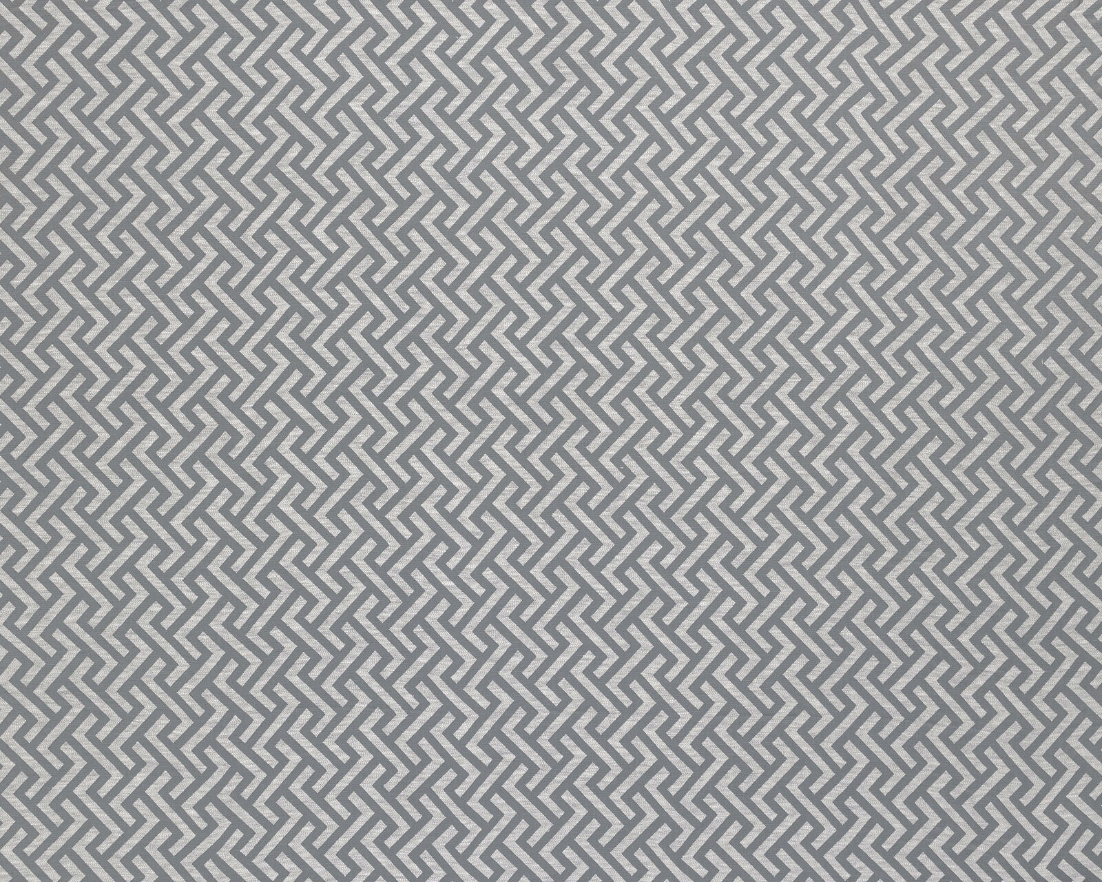 Small-scale grey zigzag woven fabric swatch in cool graphite tones