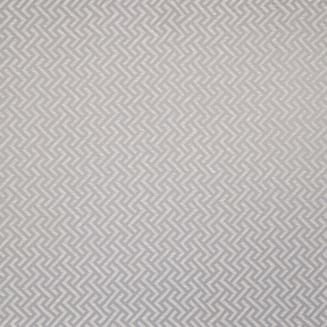 Pale silver-grey zigzag woven fabric with a small geometric repeat