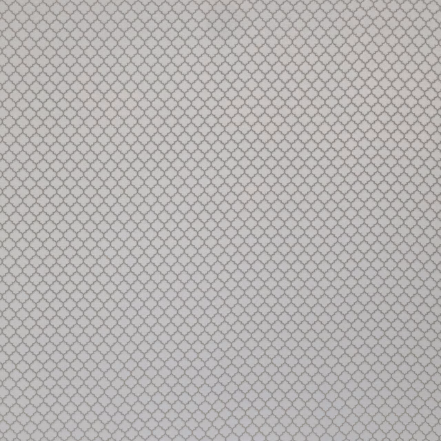 Close-up of pale slate grey small-scale woven lattice fabric