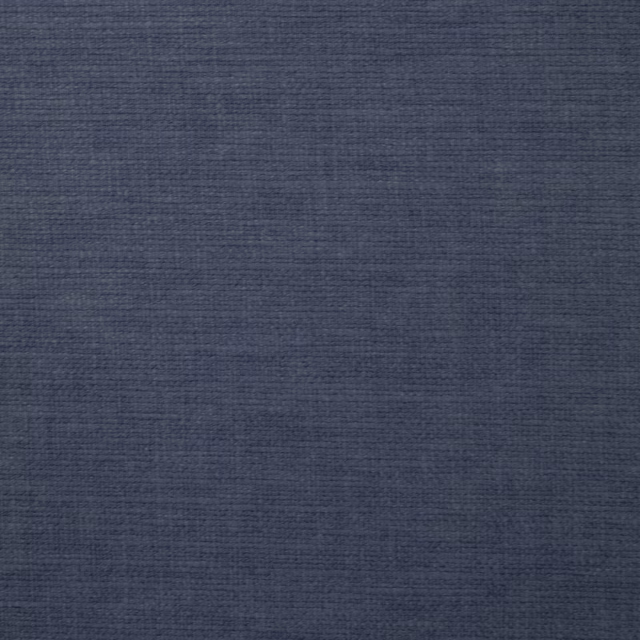 Deep indigo blue plain woven fabric swatch with fine horizontal texture