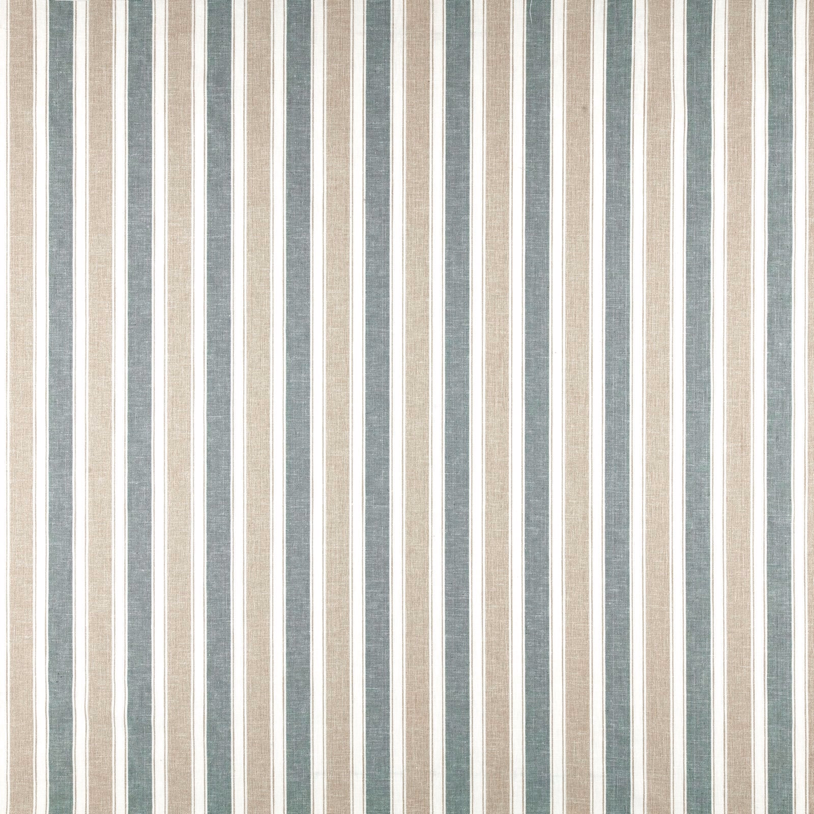 Vertical seafoam, beige and ivory striped woven fabric swatch