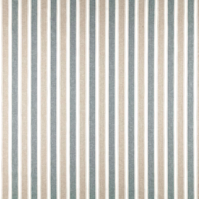 Vertical seafoam, beige and ivory striped woven fabric swatch
