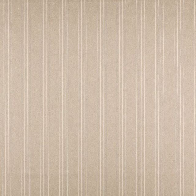 Warm beige striped fabric swatch with fine pale vertical lines