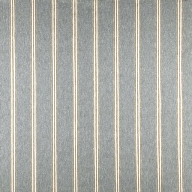 Soft seafoam blue striped fabric with narrow cream pinstripes