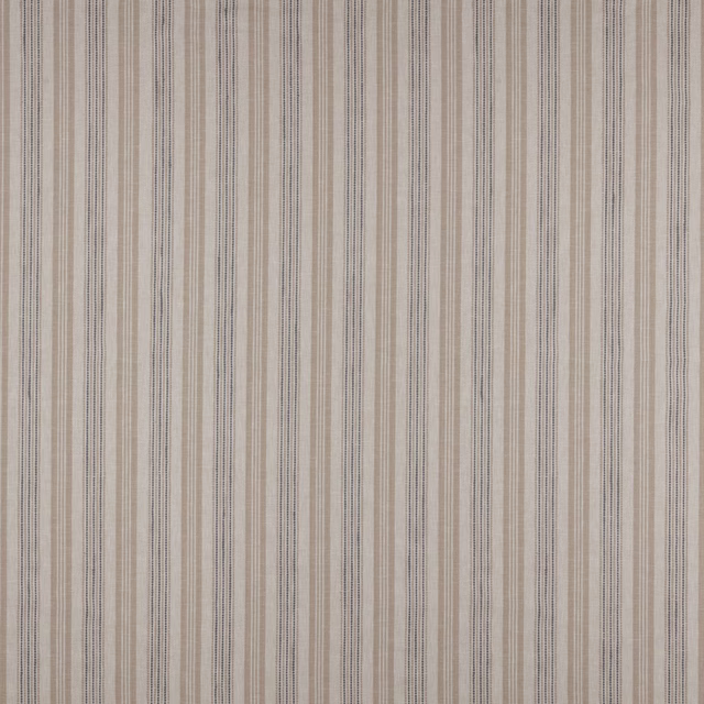 Vertical fawn, cream and taupe pinstripe fabric with fine woven texture