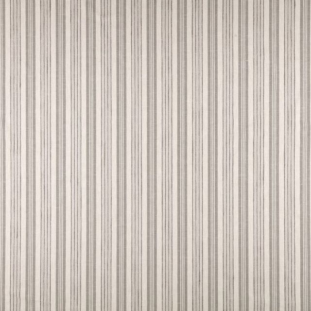 Stone cream striped fabric with fine grey pinstripes and wider vertical bands