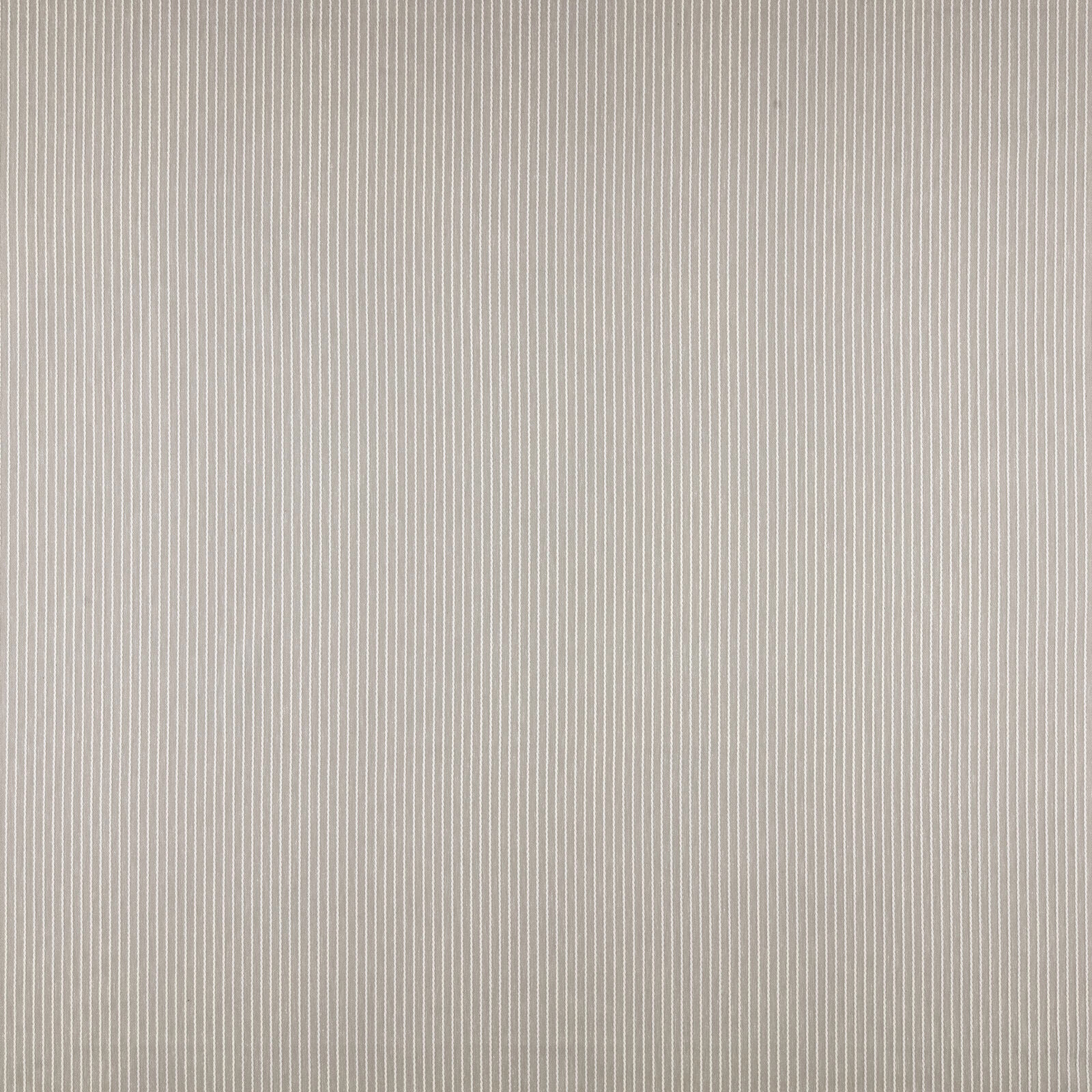Pale dove grey pinstripe fabric with fine vertical stripes and a crisp woven texture