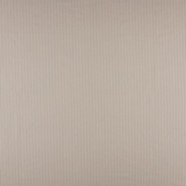 Fine vertical fawn and pale beige striped upholstery fabric with a smooth woven texture