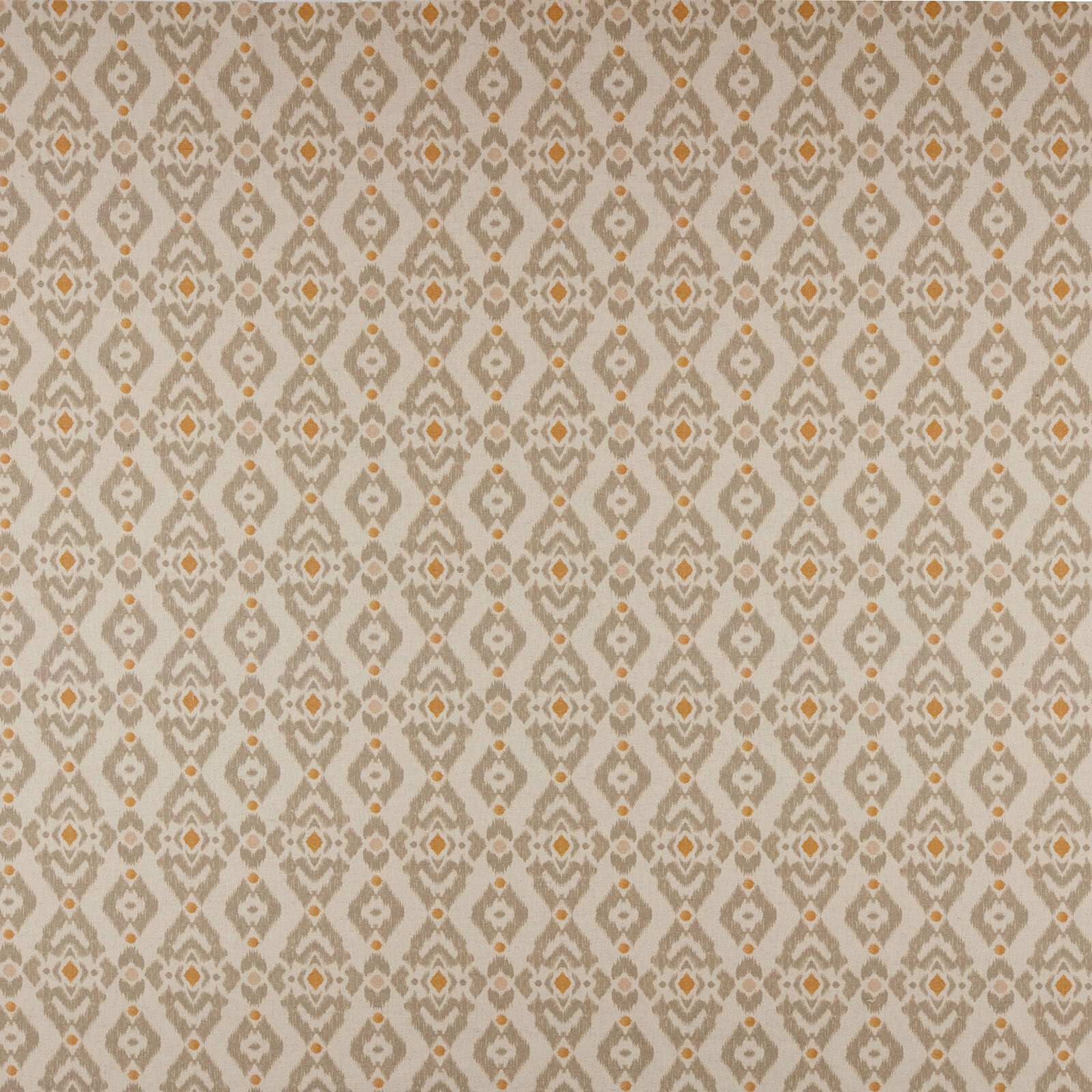 Cream and taupe geometric woven fabric with small terracotta accents