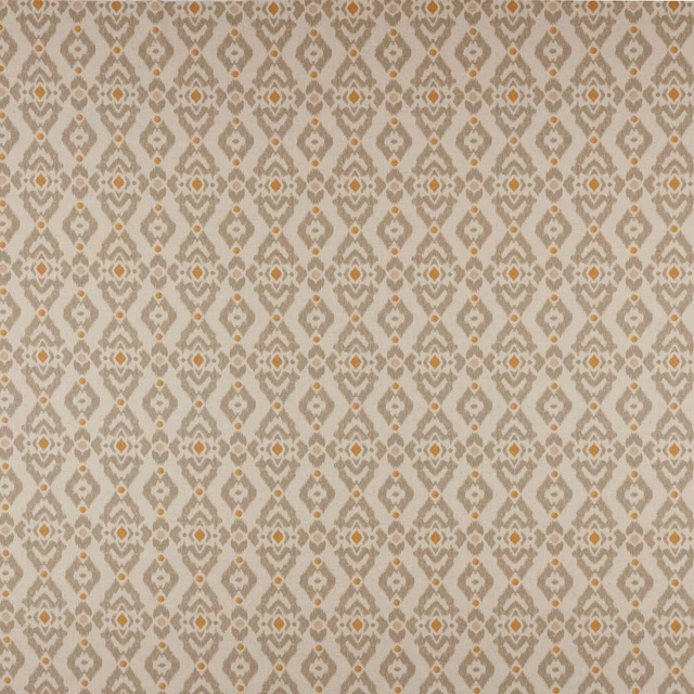 Cream and taupe geometric woven fabric with small terracotta accents
