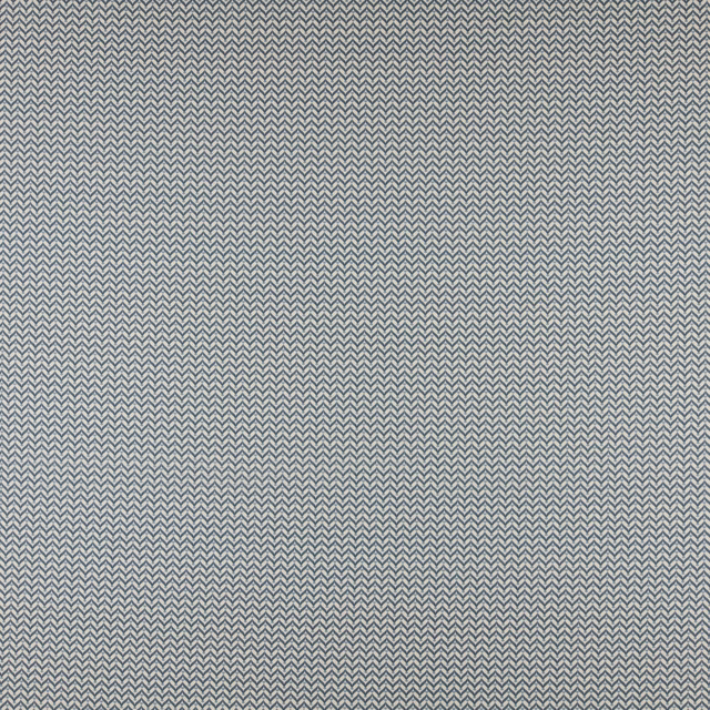 Close-up of a small indigo and pale grey chevron woven fabric