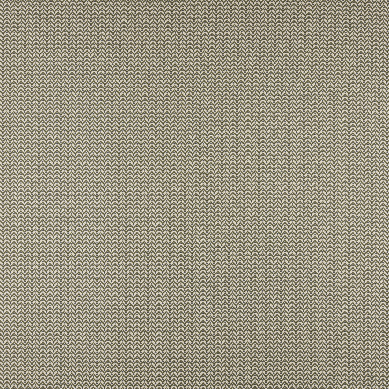 Close-up of muted olive herringbone woven fabric with fine zigzag texture