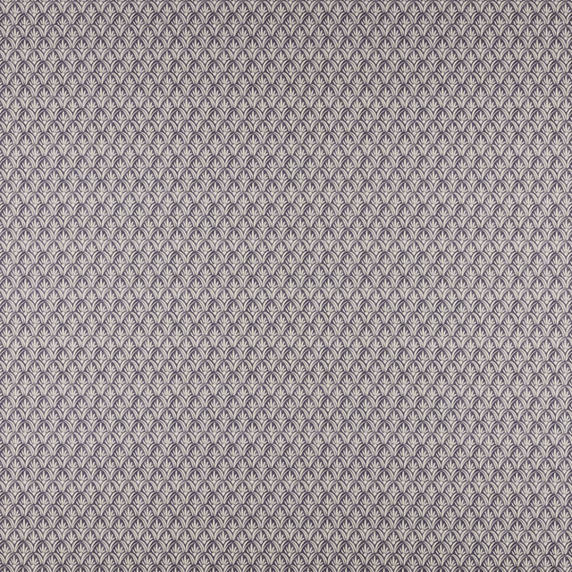 Small repeating traditional motif in soft smoky grey with fine woven texture