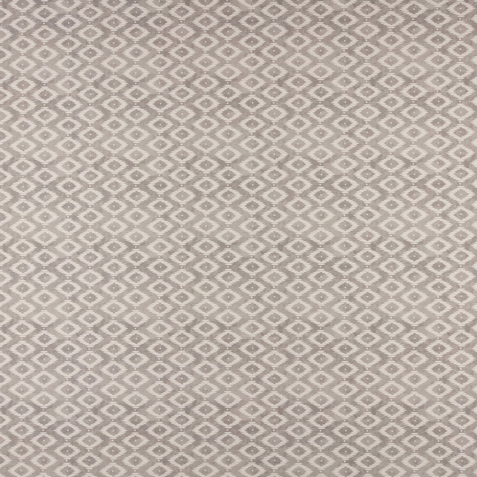 Close-up of pebble beige geometric woven fabric with small ivory diamonds