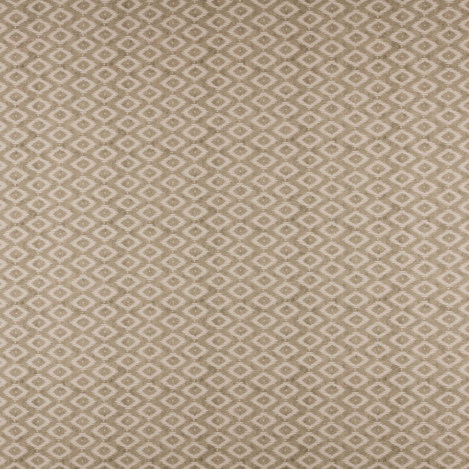 Soft sand beige geometric fabric with small diamond motifs and woven texture