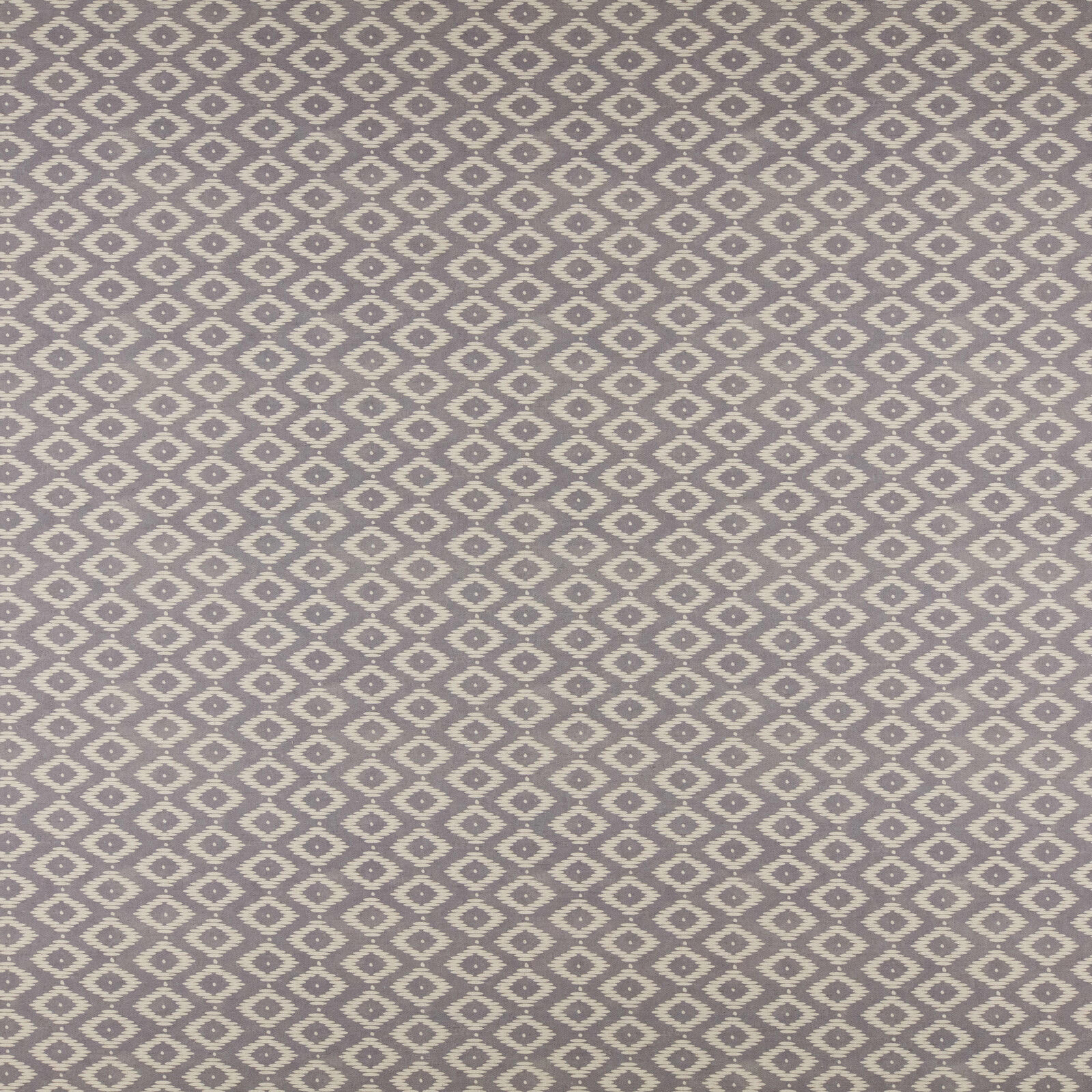 Smoky grey taupe geometric fabric with small diamond repeat and woven texture