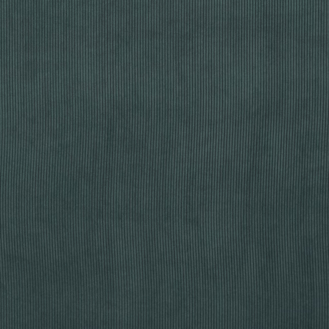 Deep emerald green ribbed plain fabric swatch with fine vertical texture