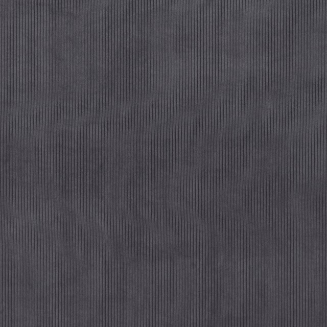 Dark graphite grey fabric swatch with fine vertical ribbed stripes