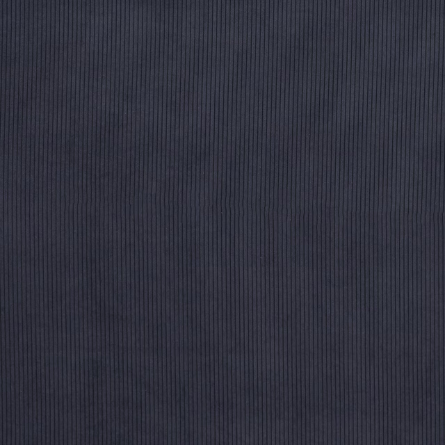 Deep navy plain fabric with fine vertical ribbed texture and subtle sheen