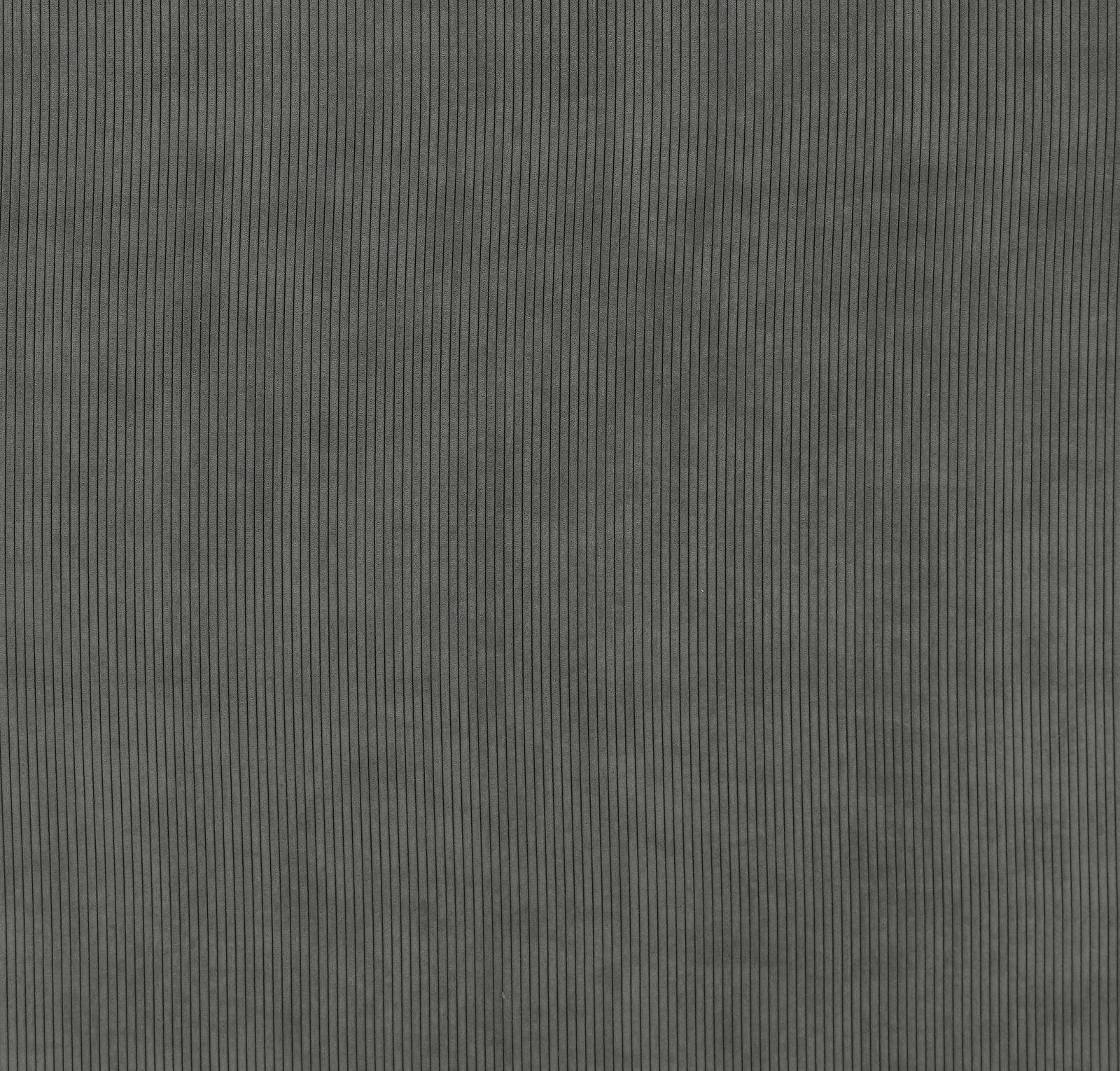 Smoke grey plain woven fabric with fine vertical pinstripe texture