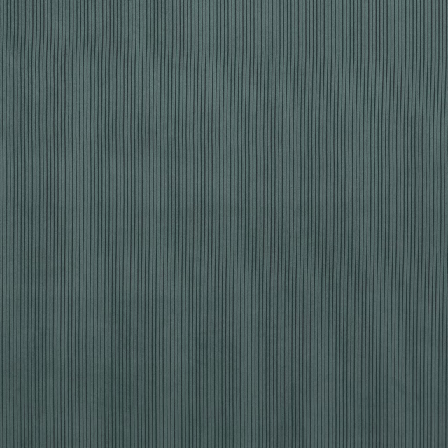 Muted teal plain fabric with fine vertical ribbed texture and subtle sheen