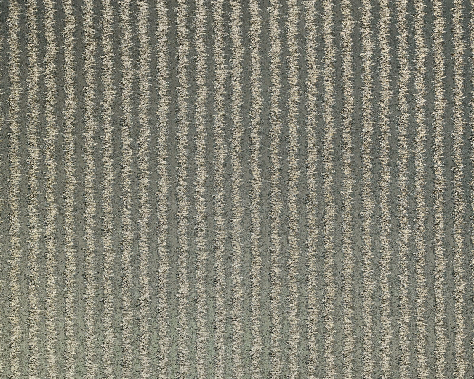 Muted sage green striped woven fabric with narrow pale vertical bands