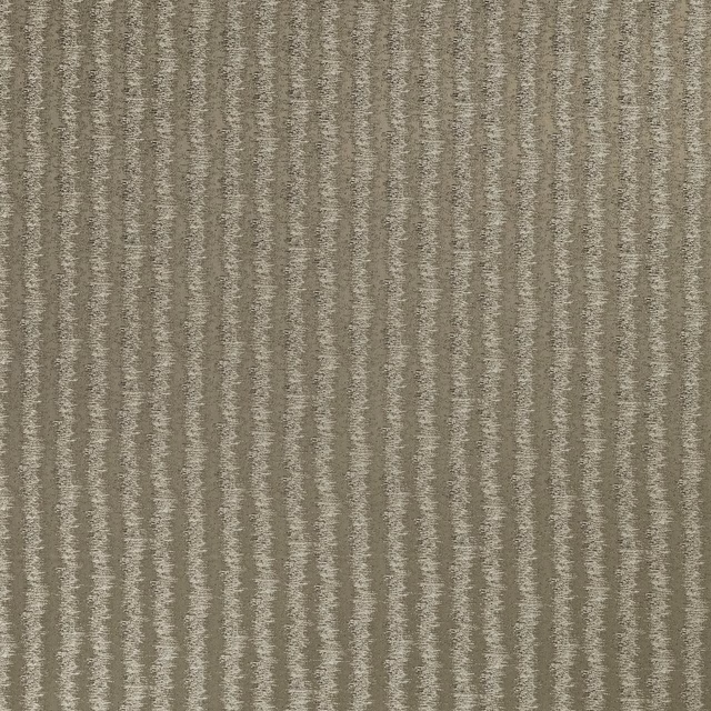 Warm taupe striped woven fabric swatch with textured vertical bands