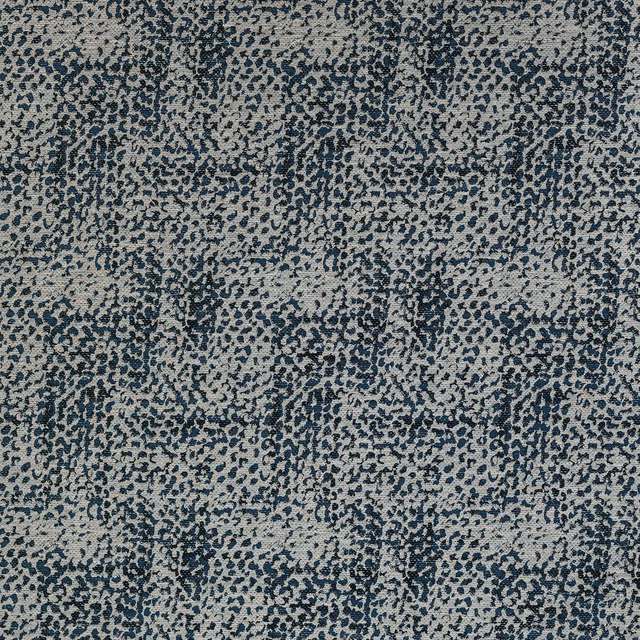 Textured midnight blue and grey speckled fabric swatch with organic animal-like pattern