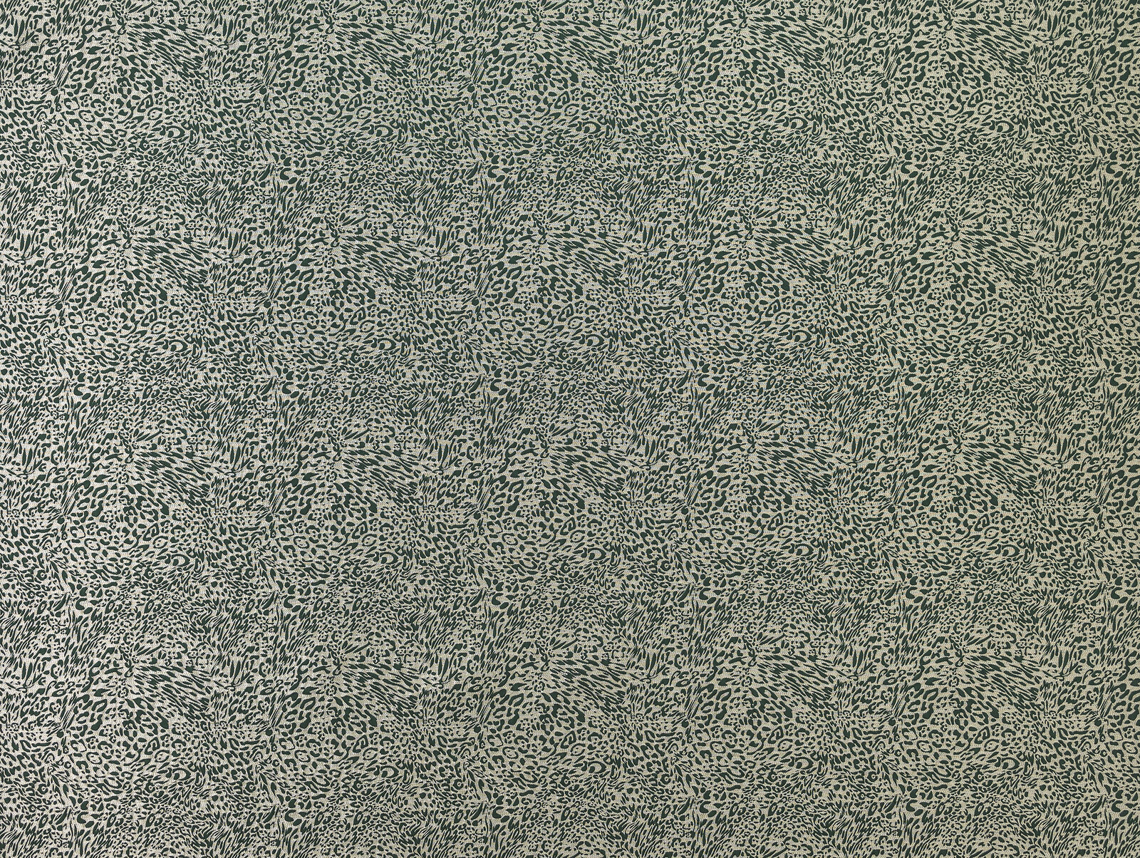 Mottled fern-green animal pattern fabric with dense textured repeat