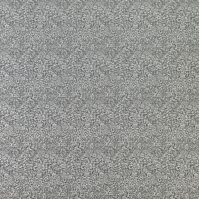 Grey animal-print drapery fabric with a fine all-over spotted texture