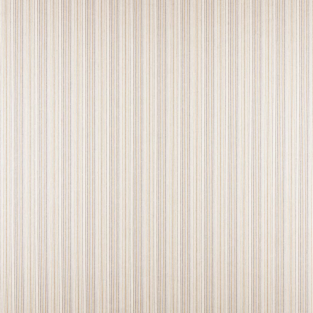 Pale beige and ivory fine vertical stripe fabric with a soft woven texture