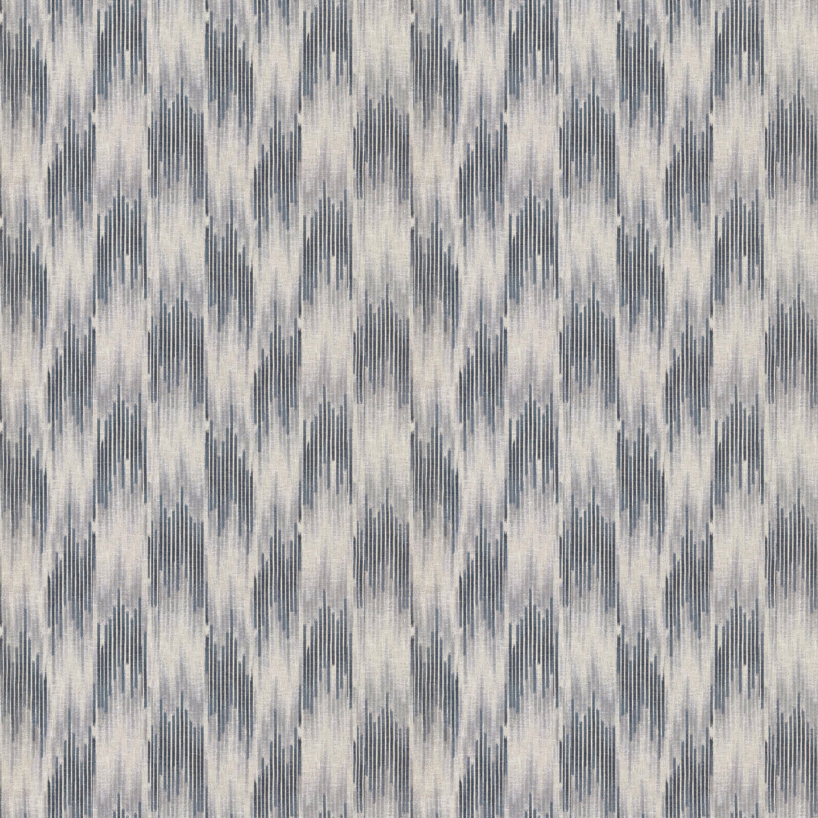 Pale ivory fabric with vertical ink-blue geometric strokes and woven texture