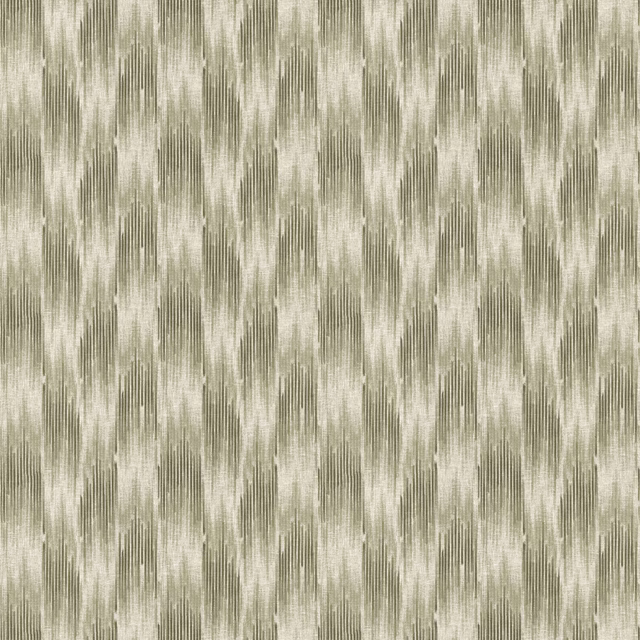 Muted moss green drapery fabric with fine vertical striations and soft textured ground