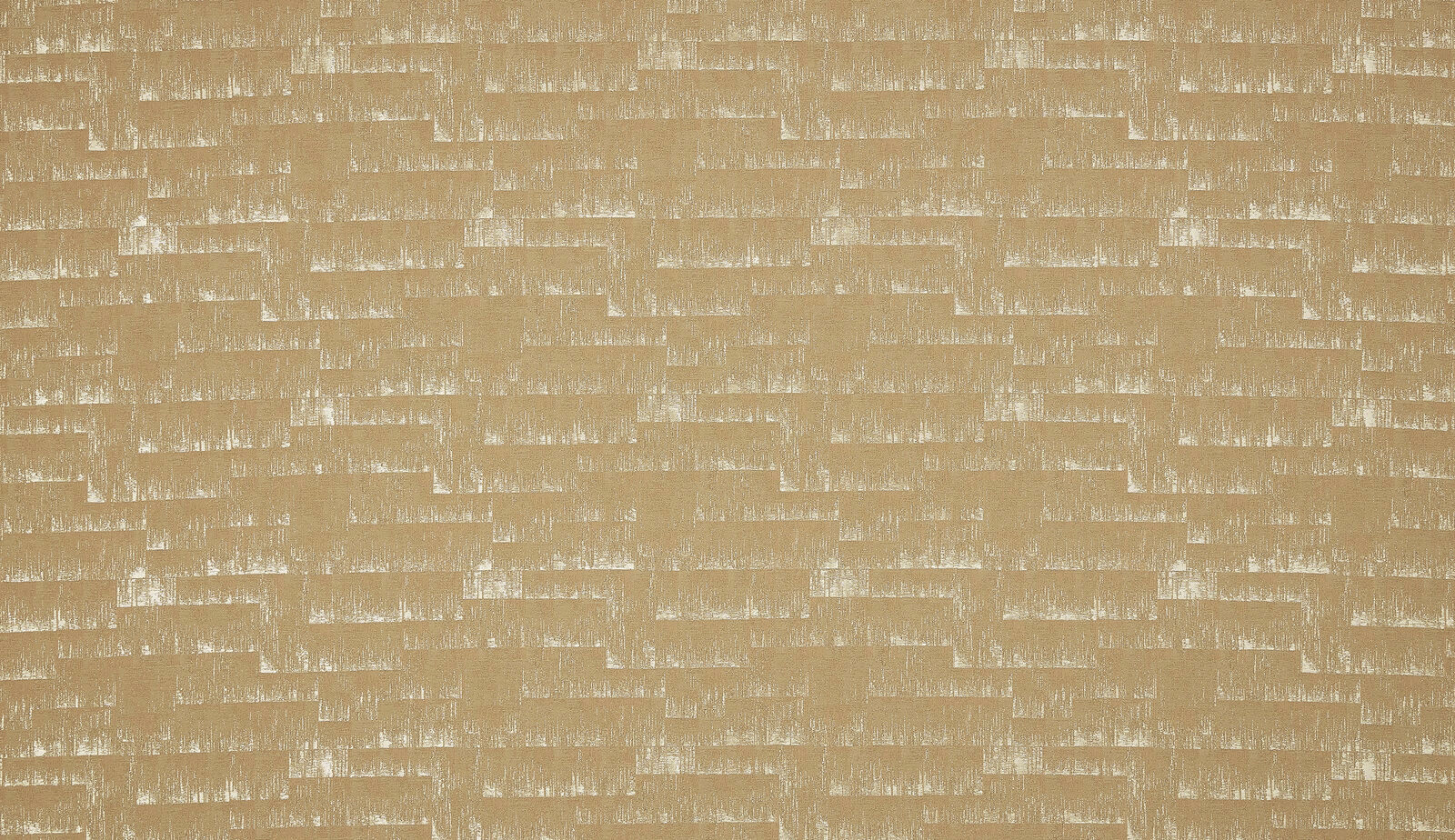 Textured brushed gold woven fabric with subtle horizontal stepped pattern