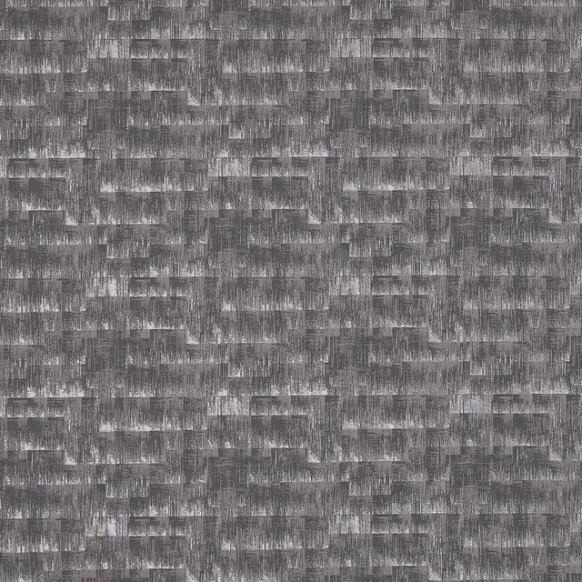 Close-up of textured pewter grey woven fabric with a subtle horizontal pattern