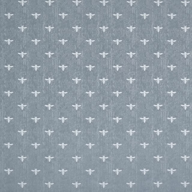 Small pale animal motif on a dusty ocean-blue textured ground
