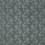 Muted forest green botanical fabric with pale trailing leaf sprigs