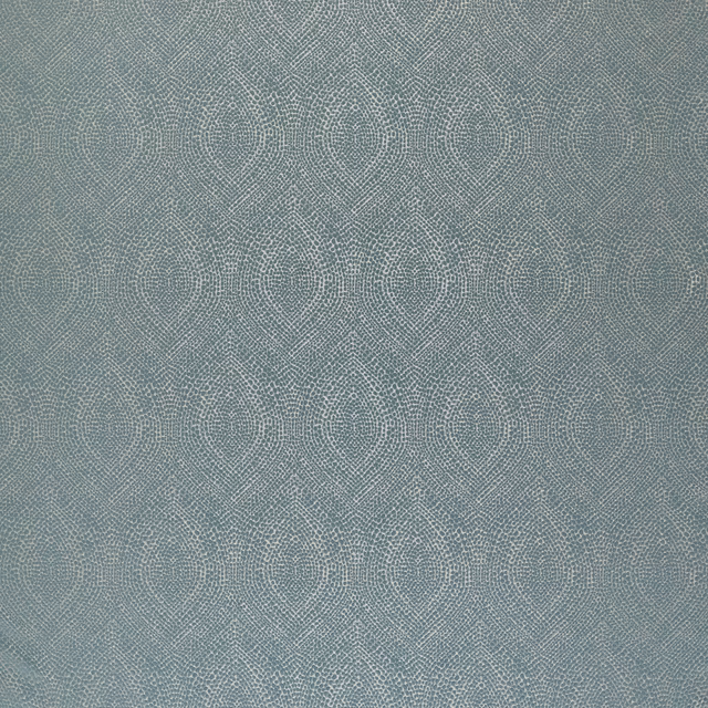 Muted sage blue-green textured geometric fabric with small repeating oval motif