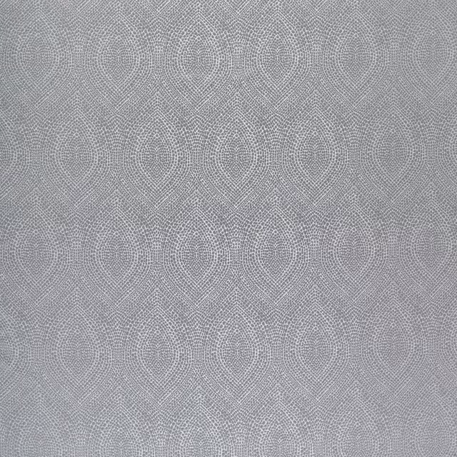 Cool slate grey textured fabric with small concentric geometric medallions