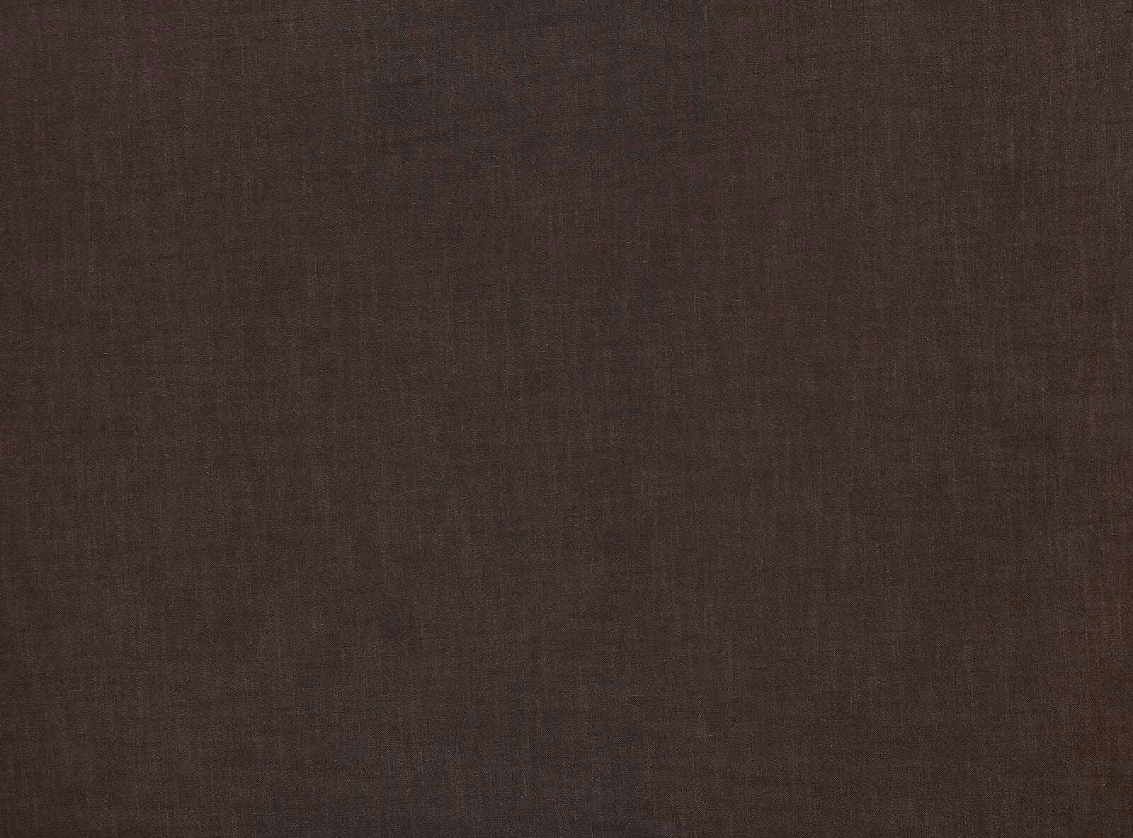 Dark bark-brown plain woven fabric with subtle linen texture