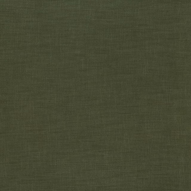 Deep olive green plain woven fabric swatch with a subtle linen texture