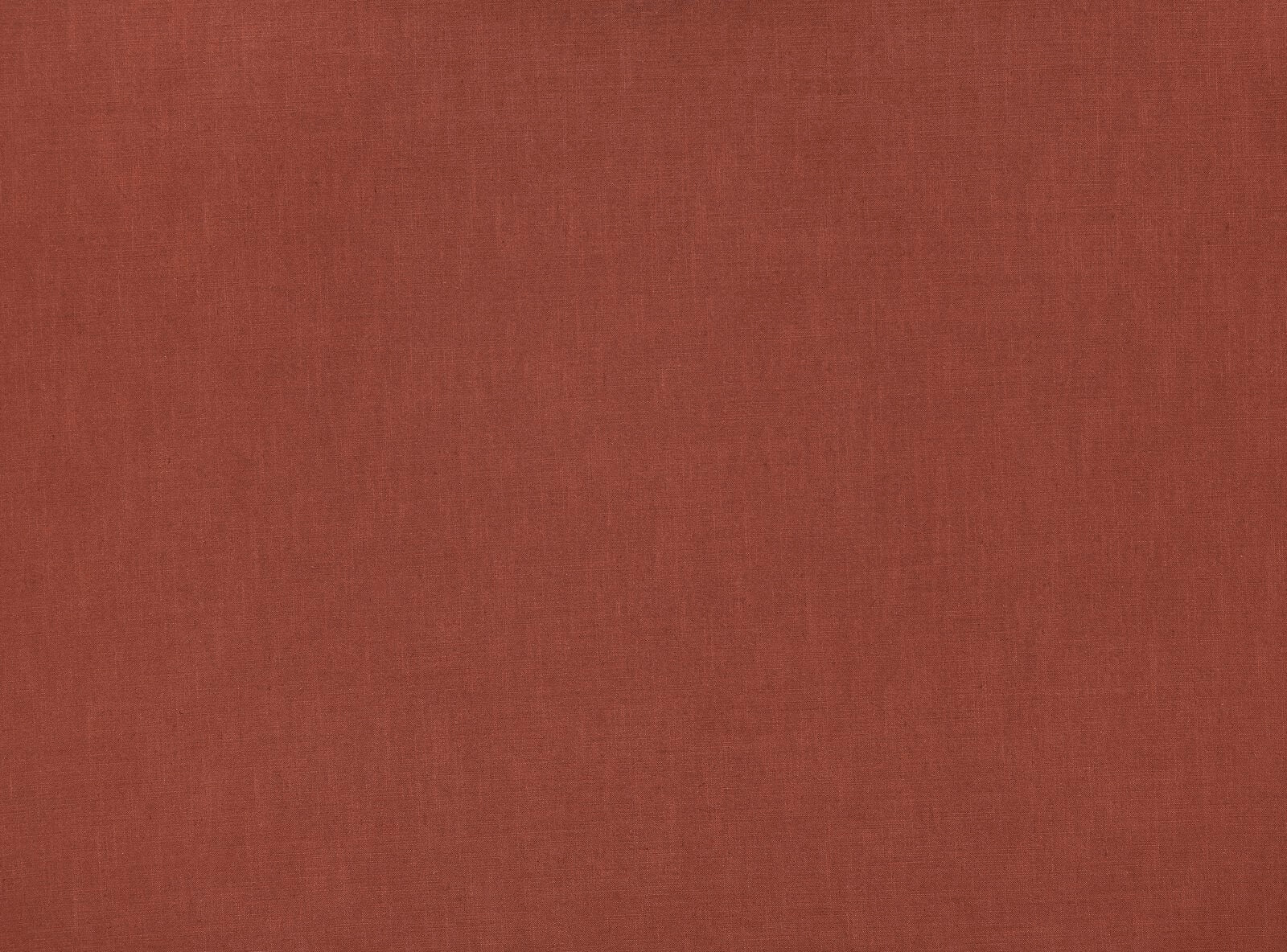 Deep terracotta plain woven fabric with a subtle linen texture
