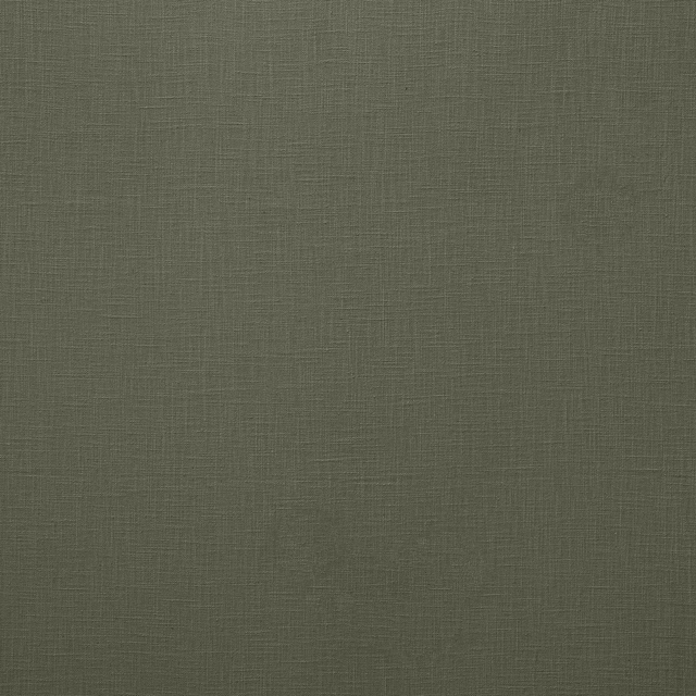Muted khaki olive plain fabric with a fine linen-cotton weave texture