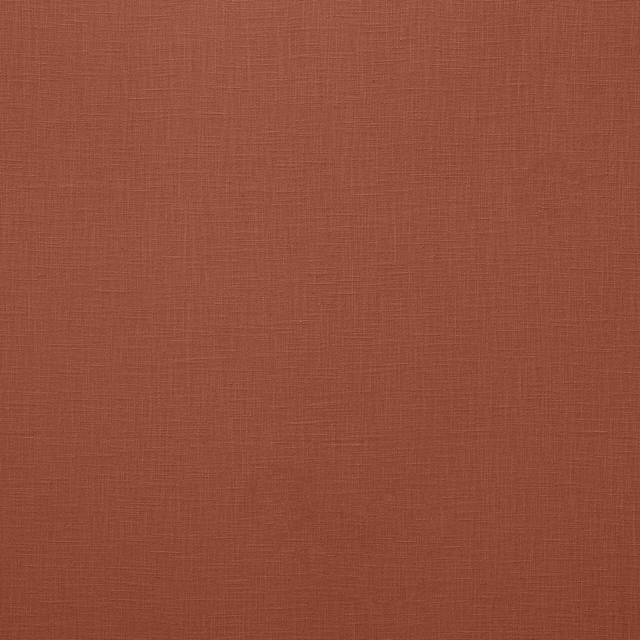 Warm terracotta plain weave fabric with fine linen texture