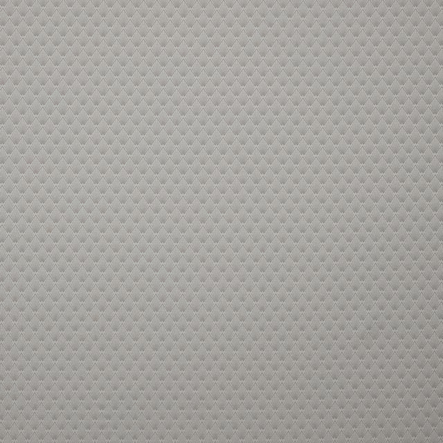 Soft silver-grey geometric fabric with small diamond repeat and fine woven texture
