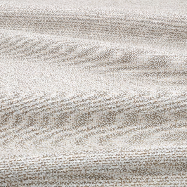 Pale greige Arkose textile showing a fine flecked weave in soft horizontal folds