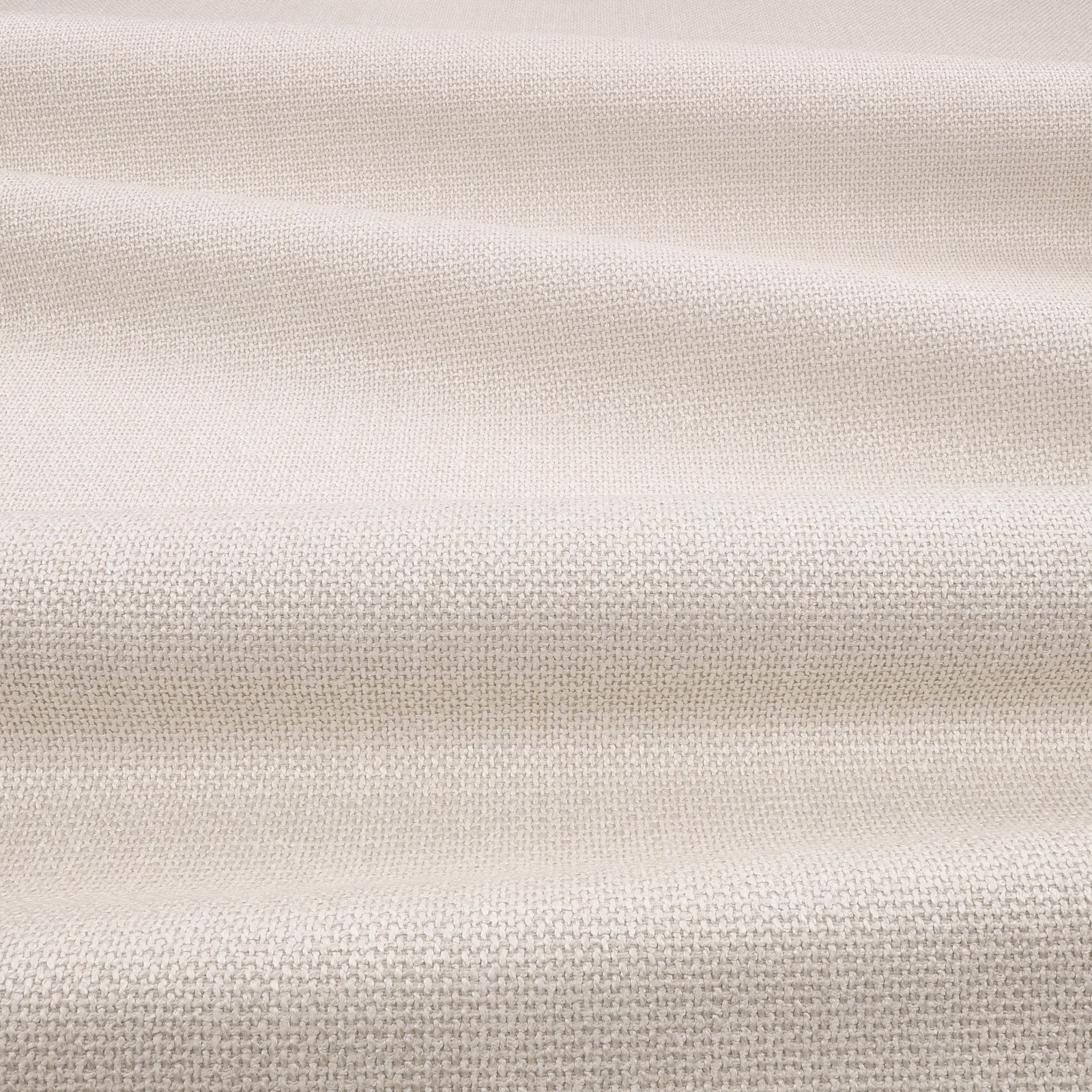 Close-up of pale ivory Belsito fabric with fine taupe flecked woven texture