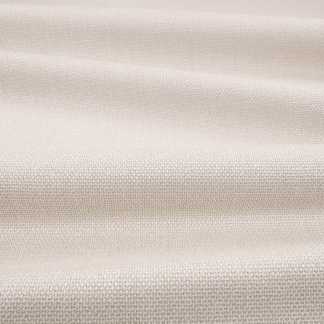 Close-up of pale ivory Belsito fabric with fine taupe flecked woven texture